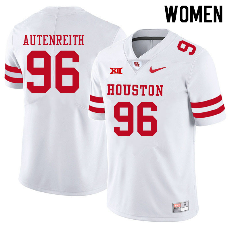Women #96 Ivan Autenreith Houston Cougars College Big 12 Conference Football Jerseys Sale-White